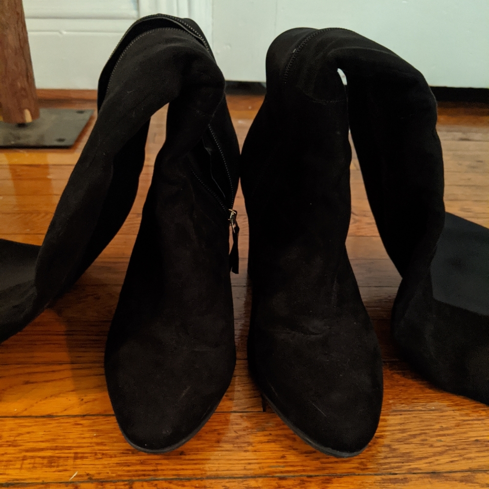 Black above knee boots